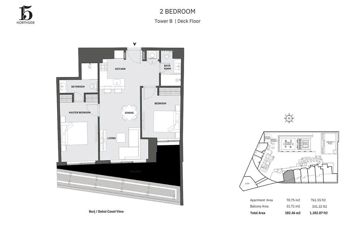 2Br-Bd-15Ns Burj Khalifa Canal Views Dubaj Apartament
